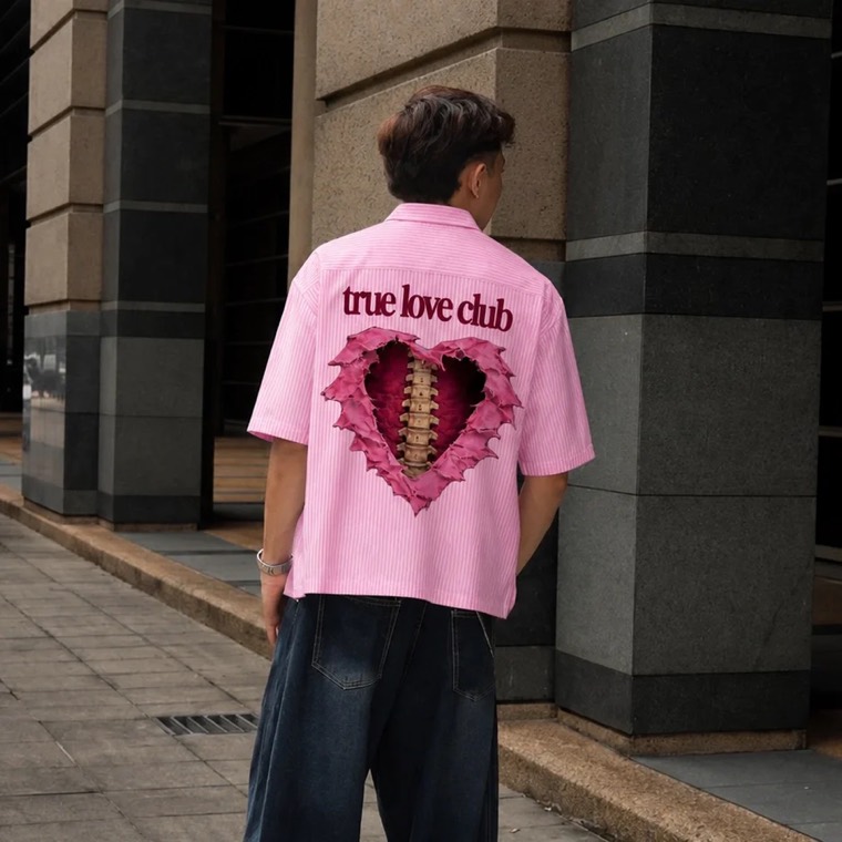 True Love Club shirt on a model